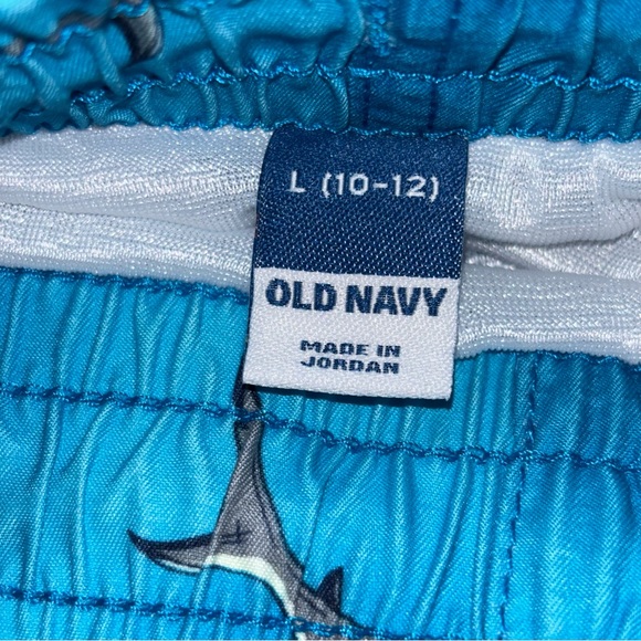Old Navy Shark Swim Trunks Boys Size 10/12 | Blue Kids Swim Shorts - Picture 6 of 7